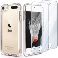 iPod Touch 7 Case Clear, Touch 6 Touch 5 Case with Screen Protectors, Clear Slim Soft TPU Bumper Cov