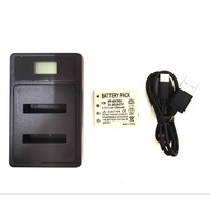Fuji FNP-40 LCD Dual Type-C Charger & Camera Battery For FNP-40/CGA-S004E/DMW-BCB7/KLIC-7005/DL-I8/S
