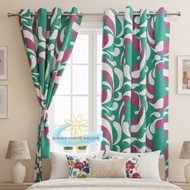 Blackout Curtains for Bedroom Green Pink and White Blackout Grommet Window Curtain 1 Panel 140x220cm