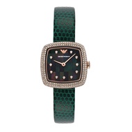 Emporio Armani Green Leather Strap Women Watch AR11497