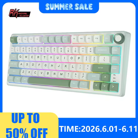 RK Royal Kludge R75 Gasket Wired Mechanical Keyboard 80 Keys RGB Backlit Hot-swappable Spanish Gamer