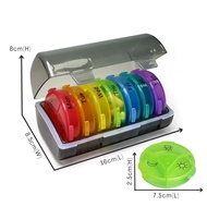 [Wellcare] Pill Box Pill Cutter Pill Splitter Alam Pill Box Multi Color Multi Variation