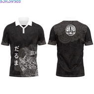 (bokong03) Daruma Spirite Jersey Retro Collar Shirt Sublimation Jersey  Retro Viral