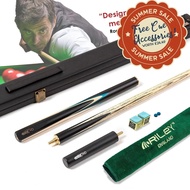 Riley Ronnie O'Sullivan 3 Piece Snooker Cue and Hard Case 3/4 Cut- Ebony Butt- 9.5mm Tip - 145cm - B