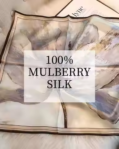 100% Mulberry Silk Scarf Women's Satin Multifunctional Square Scarf 53X53cm - Headband Hair Ribbon N