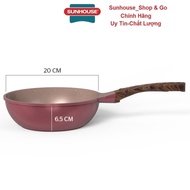 Chảo sâu chống dính siêu bền đá Dura pro SUNHOUSE DP20MP DP24MP