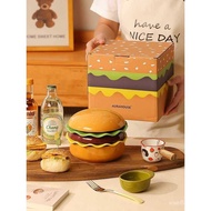 Children's Rice Cute Tableware Salad Dessert Burger Dishes Gift Gift Box Plate Set Good-looking Shap