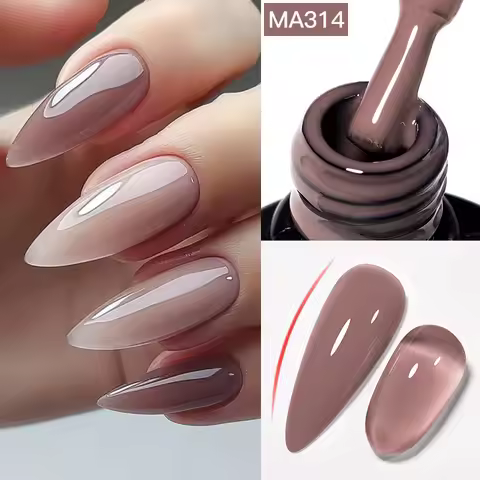 7ml Nude Rubber Base Gel Nail Polish 2 In 1 Semi Permanent Colorful Nail Art UV LED Gel For Nails Ma