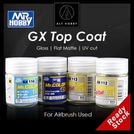 Mr Hobby Color GX Top Coat 18ml  Super Clear III UV Cut Gloss Flat GX100 GX112  GX113  GX114 Super S