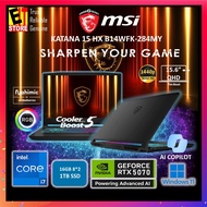 MSI KATANA 15 HX AI Gaming Laptop B14WGK-284MY (i7-14650HX/16GB/1TB/15.6" QHD/RTX5070 8GB GDDR7/RGB 
