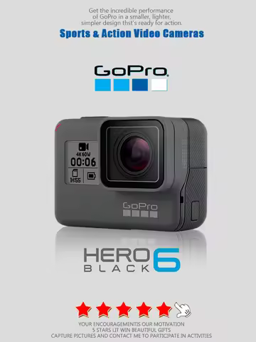 GOPRO Hero 6 Sport Motion Camera 4K Ultra HD Wi-Fi Video Action Edition Camera