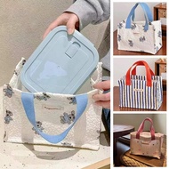 Flower Lunch Box Bag High Value Canvas Handbag Student All-match Lunch Bag Box Lunch Bag Hand P4c5