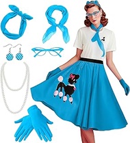 Poodle Skirts for Women Sock Hop 1950s Outfits for Women Adult Halloween Costumes 50s Dresses Access