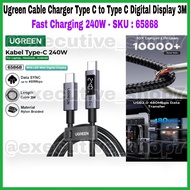 Ugreen Cable Charger Type C to Type C Digital Display 3m Fast Charging 240W 240W Type C Cable SKU: 6