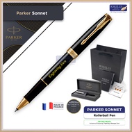Parker Sonnet Rollerball Pen - Black Gold Trim (with Black - Medium (M) Refill) / {ORIGINAL} / [KSGILLS Pen Gifts]