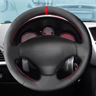 Black Car Steering Wheel Cover DIY Microfiber Leather For Peugeot 206 2007 2008 2009 Peugeot 207 Cit