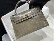 Mini Kelly 2鱷魚皮