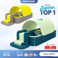 KAW children's slide swimming pool - Multi-purpose inflatable swimming pool, canopy design, safe for