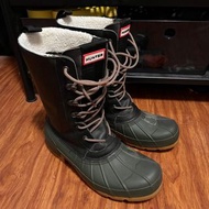 近全新Hunter Boots防水防寒軍事風長版雪/雨靴 [黑綠] UK9/EU43！內裡全鋪棉～台北可面交