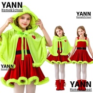 YANN Grinch Cloak Tank Dress, Xmas Suit Grinch Christmas Elf Costume,  Dress Up Girls Fancy Dress Gr