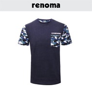 RENOMA Army Blue Design T-shirt with Pocket 100% Cotton