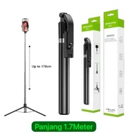 3in1 Bluetooth Selfie Stick R1-L Height 170 cm | 170CM Bluetooth Shutter Remote Tripod Selfie Stick 