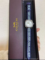 【全新】蔻馳Coach女士印花手錶，藍色拼接錶帶