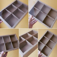 (5 pcs) Box Mika Plain Eggtart Divider 6 Boxes Mochi Cake Hampers Size 24.5 x 17.5 x 4.5 cm