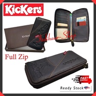 Kickers Men Long Leather ZIP Wallet Quality Baik Lelaki Dompet Panjang fatherday
