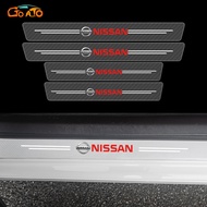 GTIOATO 4PCS Car Door Sill Protector Transparent Carbon Fiber Auto Threshold Protect Sticker Car Accessories For Nissan NV200 Note Qashqai Sylphy Kicks Serena NV350 X-Trail Elgrand Navara