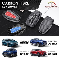 PROTON X50 X70 X90 S70 2024 Carbon Fibre Remote Key Case Cover Casing Sarung Kunci Accessories Bodyk