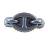 全新未使用 ★愛馬仕 Hermes Tri Maillon PM 鋁製鏈條髮夾 海軍藍 帶盒子和防塵袋 法國製造 女士