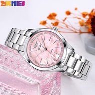 SKMEI Top Luxury Original Brand Elegant Ladies Quartz Watch Diamond Stainless Steel Strap Fashion Lady Clock Waterproof Watch