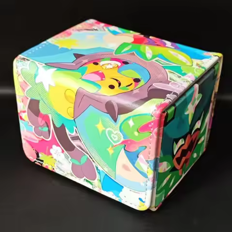 Anime Pokemon Ogerpon Deck Box Super Cute Anime Girl PTCG Trading Cards Pu Leather Storage Box Prote