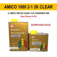 Amico 1080 SHS 2:1 2K Clear with Hardener, Slow Dry Super High Solid 2K Clear, High Gloss, Lambat Ke