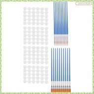 [J X Q K] 20 Strips 120 Pots Empty Paint Strips and 20 Pieces Paint Brushes,Paint Cup Clear Plastic 