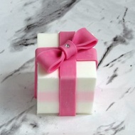 單入蛋糕香皂禮盒─粉紅緞帶