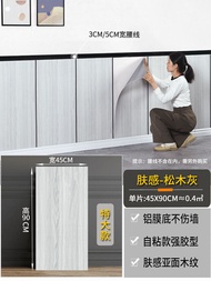 แผ่นไม้ตกแต่งผนังแบบติดผนังลายไม้ PVC สติ๊กเกอร์กันความชื้น ทนน้ำมัน ติดตั้งง่าย