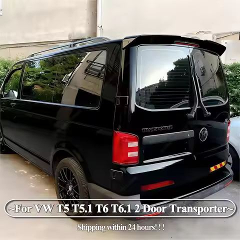 2Pcs Car Rear Trunk Roof Spoiler Wing For Volkswagen VW T5 T5.1 T6 T6.1 2 Door Transporter ABS Gloss