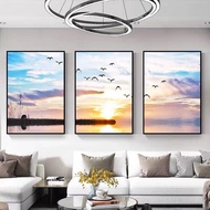 กรอบรูป ภาพติดผนัง ภาพจิตรกรรมม3ชิ้น (40x60cm และ 30x40) ที่กรอบสำเร็ว สำหรับตกแต่งบ้าน โรงแรม ผนังง