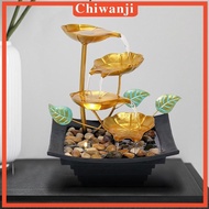 [Chiwanji] Tabletop Water Fountain Meditation Mini Waterfall Small Indoor Waterfall Fountain for Office Bedroom Feng Shui Ornament