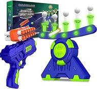 BAODLON Shooting Games Toy for Age 5, 6, 7, 8,9,10+ Years Old Kids, Boys - Glow in The Dark Floating Ball Targets with Foam Dart Toy Gun, 10 Balls/5 Targets- Ideal Gift- Compatible with Nerf Toy Guns