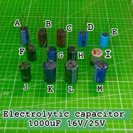 Electrolytic capacitor 1000uF 16V/25V