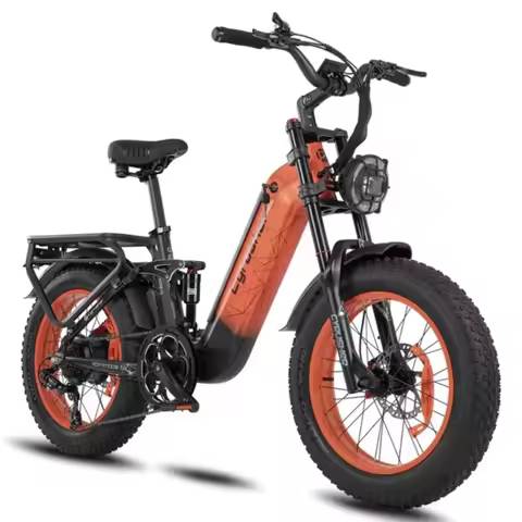 Cyrusher Kommoda 2.0 Electric Bike Step-through Full Suspension 48V 20Ah Battery Up to 68 Miles Upgr