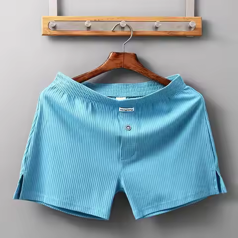 WJ Stretch Cotton Underwear Mens Boxer Shorts Threaded Aro Pants Sleepwear Loungewear Shorts Boxers 