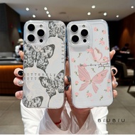 Compatible with iphone 16 Pro Max 15 Casing Flowers and butterflies 11 12 13 14 Pro 7 8 Plus X XR XS
