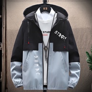 HY 2021 Hot Sale Mens Patchwork Jacket Oversize Windbreakers Thin Brand Clothing New Male Autumn Out