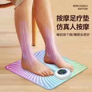 Alat urut kaki pulsa untuk kegunaan rumah dengan pad kaki berwarna-warni, alat urut kaki EMS, perant