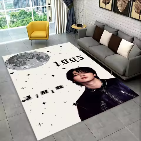 Famous B-BTS JIMIN KPOP Star Non-Slip Area Rug for Living Room,Bedroom,Playroom,Soft Carpet Floor Ma