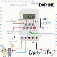 DAPHNE Digital Timer, 12V 220V Timer Switch, Durable 110V LED 50/60Hz Electrical Device Timer Electr